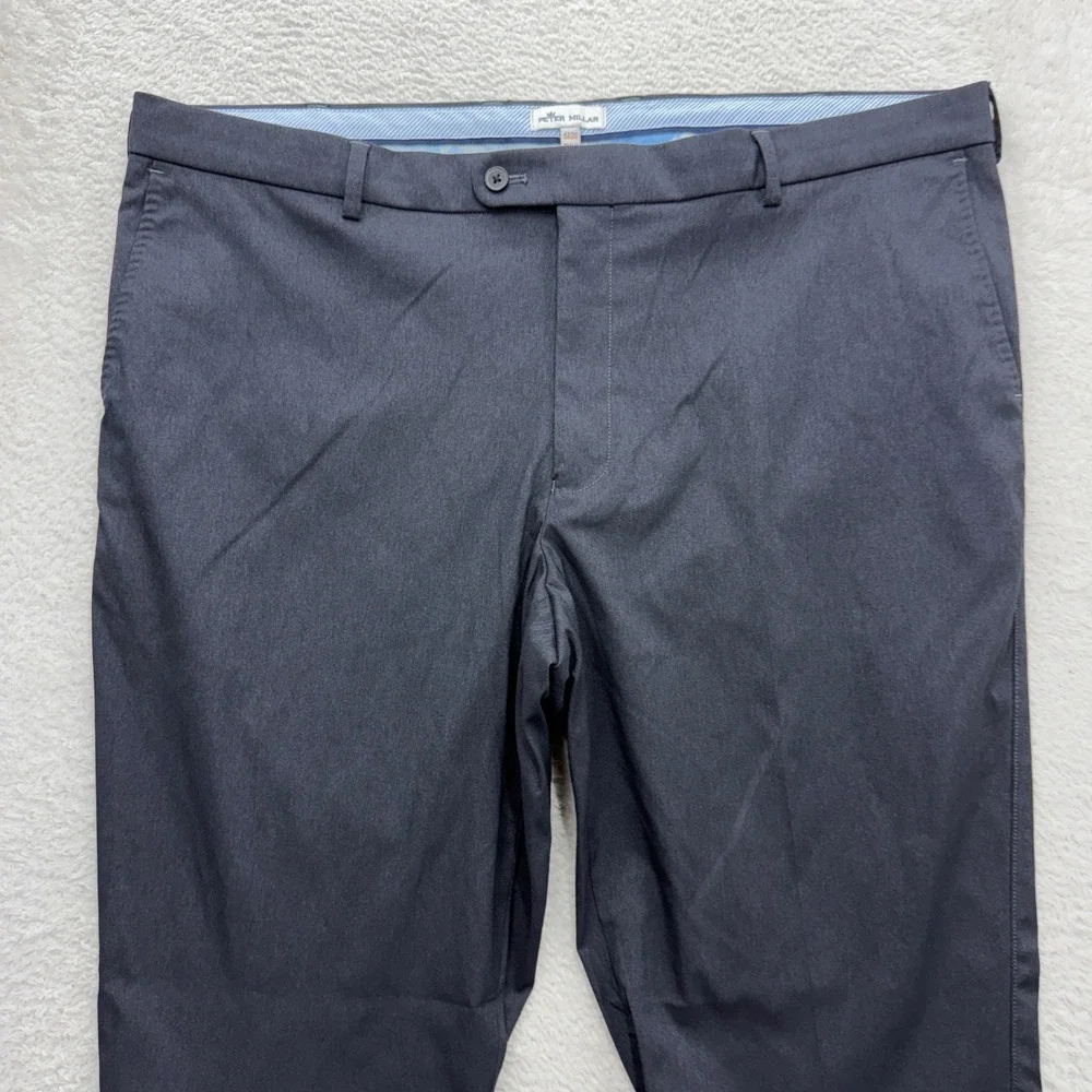 Peter Millar Mens Performance Trousers Navy Blue Stretch Golf Pants 42x30
